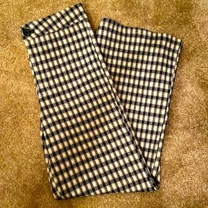 NWOT blue/tan plaid wide leg pant
